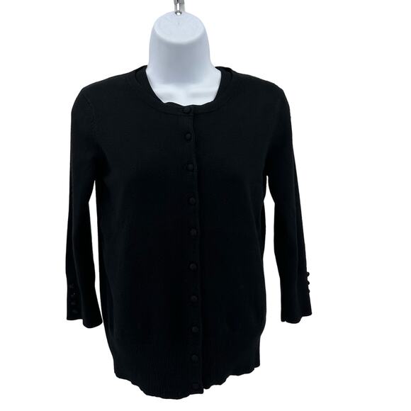 Grace Elements Black Tank & Sweater Lot WMNS Small 3/4 Sleeve Button Up Rayon - Picture 11 of 16